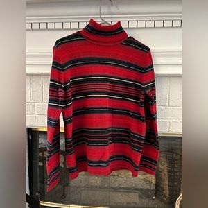 Vintage Lauren Ralph Lauren Lambswool Sweater Red Plaid Turtleneck